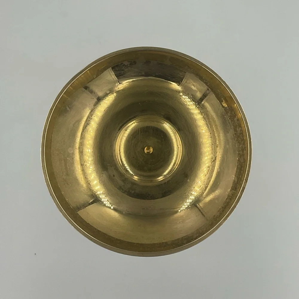 Vintage 1980s Brass Hollywood Regency Pillar Candle Holder